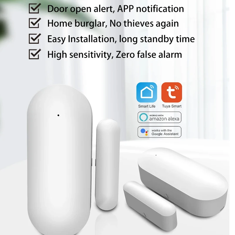 

DoodleWiFi Smart Door and Window Sensor Switch Detector Smart Home Sensor Smart Window Sensor Compatible with Google Home Alexa