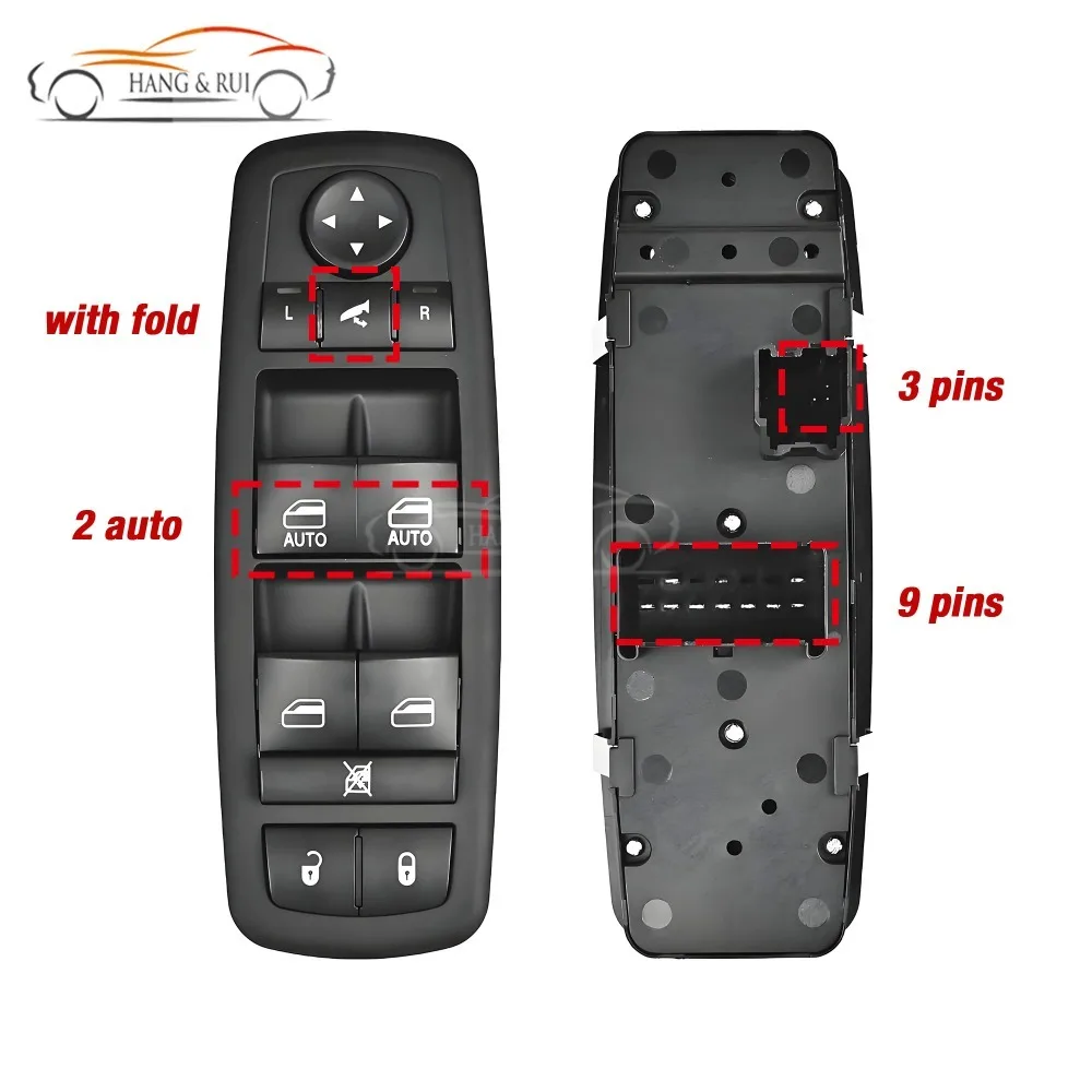 Interrupteur de lève-vitre électrique côté conducteur 68110867AA pour Dodge Grand Caravan Ram Chrysler Town & Country 2012 2013 2014 2015 2016 2017