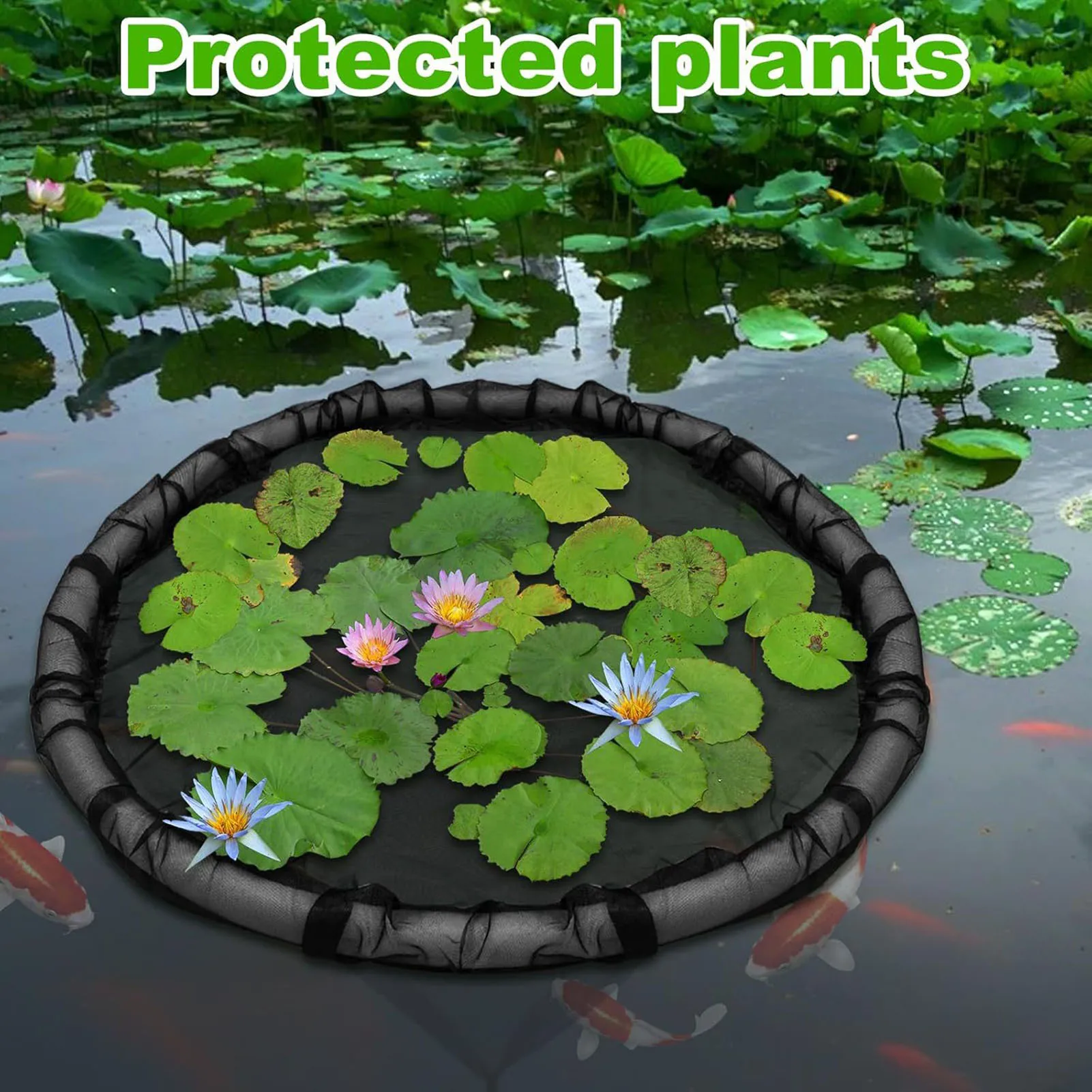 Home Pond Fish Floating Barrier Breathable to Provide Oxygen to Plants Protects Your Floating Plants