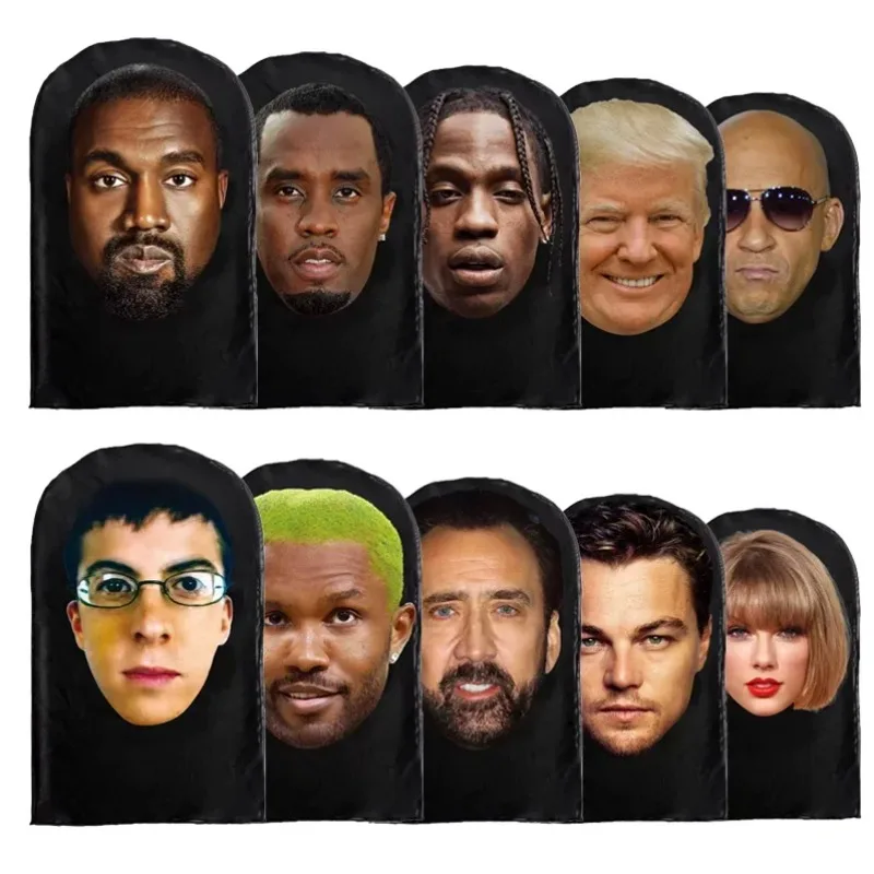 Tocado de juego de rol para hombres y mujeres, pasamontañas de moda Hip Hop, tocado, Cosplay, máscara Kanye impresa en 3D, máscara facial completa de malla elástica