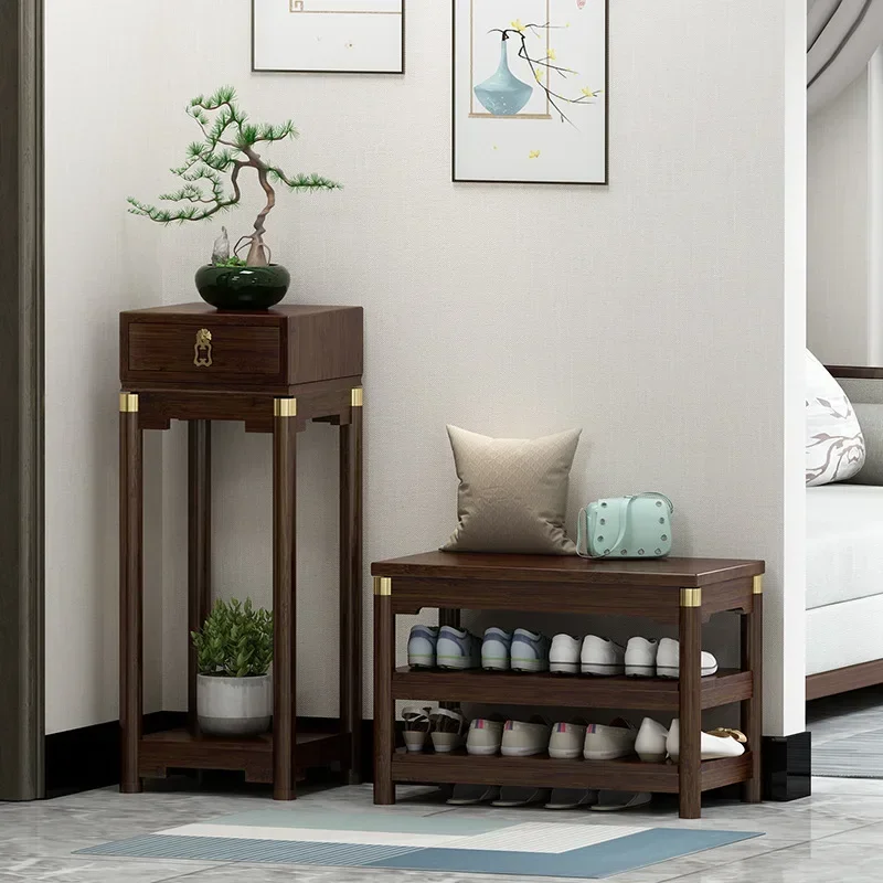 New Chinese-style shoe change stool, shoe stool at the door  simple bench stool at home, shoe rack shoe store shoe test stool
