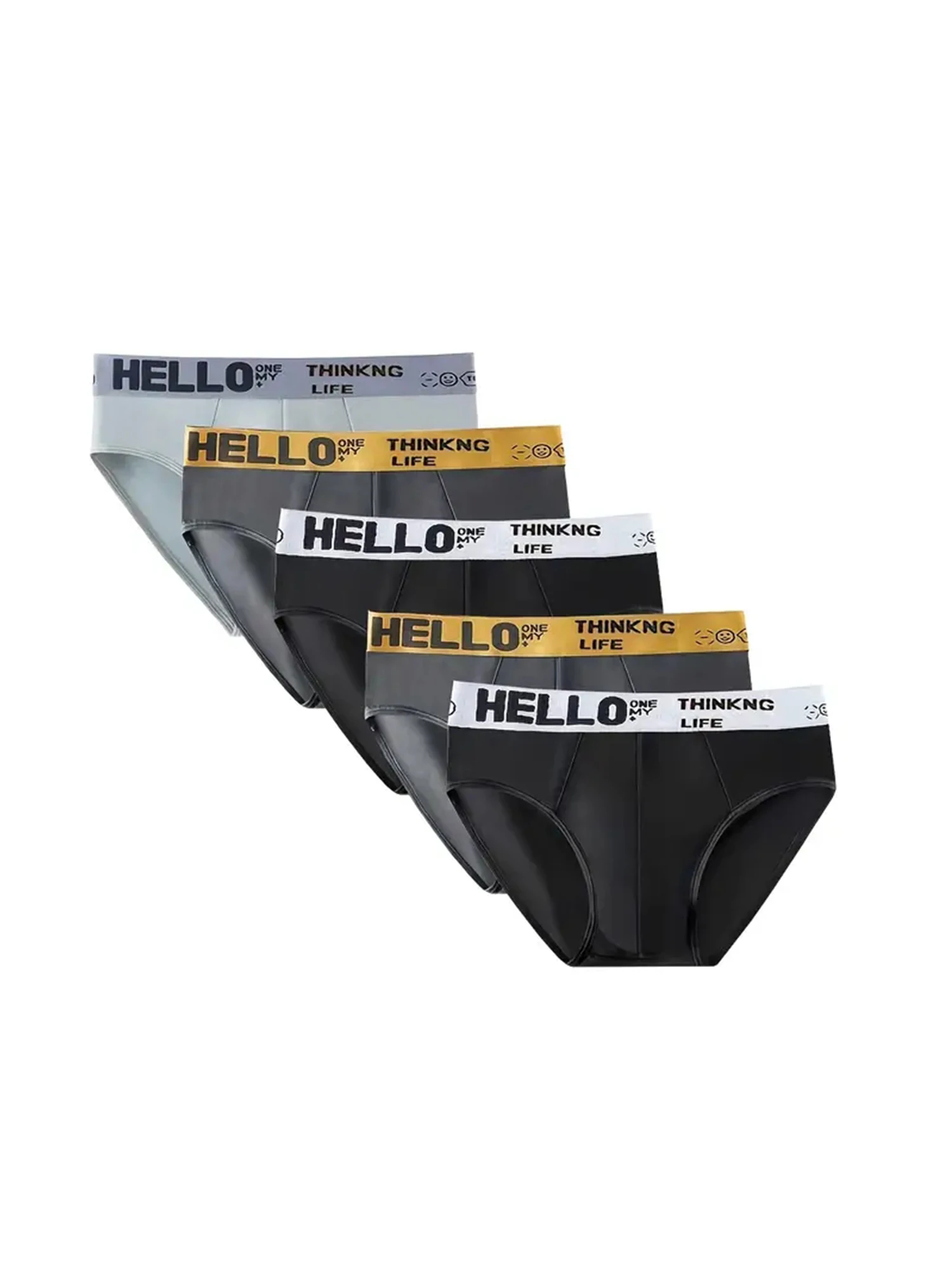 Men Briefs Men Sexy Breathable Underwears Mens Elastic Underpants Large Size Male Comfortable Underpants 5pcs/set