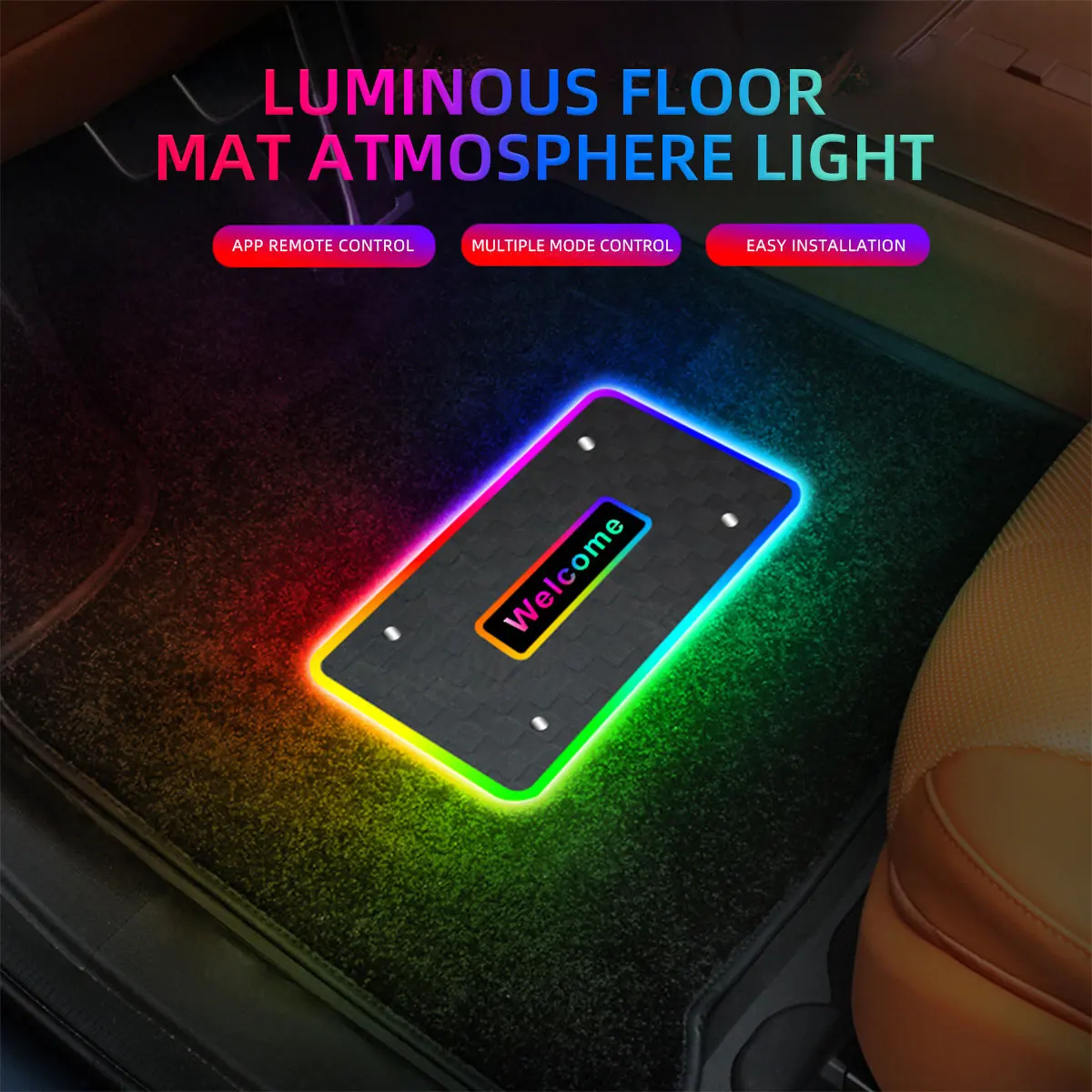 Car foot pad Light rgb Atmosphere lights LED decorative light Led Interior lights Rgb ambient light Car Neon lights usb lamp