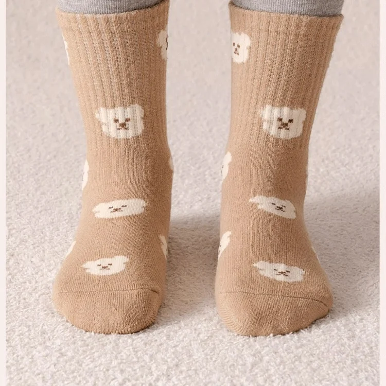 5 Paar Kindersocken Babysocken Winter Warme Socken Jungen Mädchen Thermosocken Kinder Dicke Plüschsocken – Detail 7