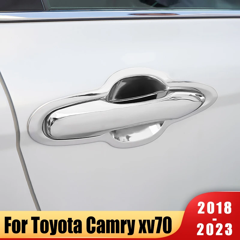 

Stainless Steel Car Door Handle Cover For Toyota Camry XV70 8th 2018-2021 2022 2023 Accessories Car Styling Handle Trim Stickers