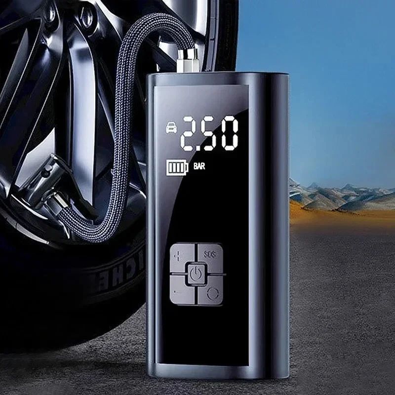 EAFC Wireless Car Air Pump Portable Air Compressor for Car Motorcycles Bicycle Electric Tire Inflator with LCD Digital Display