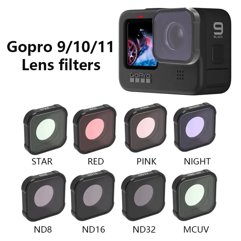 Gopro Hero 9 10 11 Lens Filter Set UV CPL ND 8 16 32 64 Night Diving STAR MICRO 15X Eyefish Camera Lens Protector Accessories