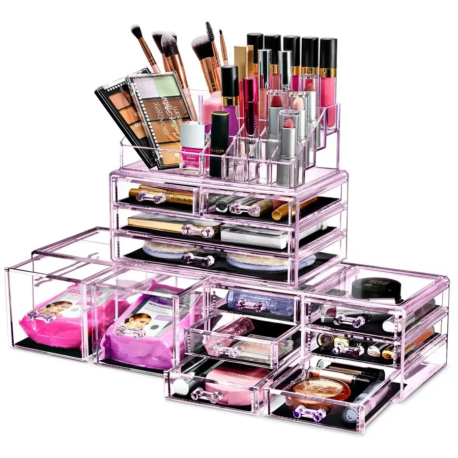 

Large Makeup Organizer Clear Stackable Jewelry amp Makeup Organizer For Vanity, Bathroom Storage, Dresser 12 Drawers Cosmetic Be