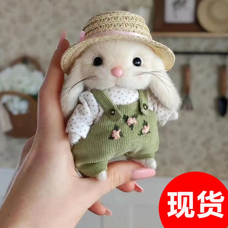

Popular Cute Teddy Bunny 14cm Rabbit Gardener Doll Internet Celebrity Girl Holiday Gift Car Bag Pendant Ornament