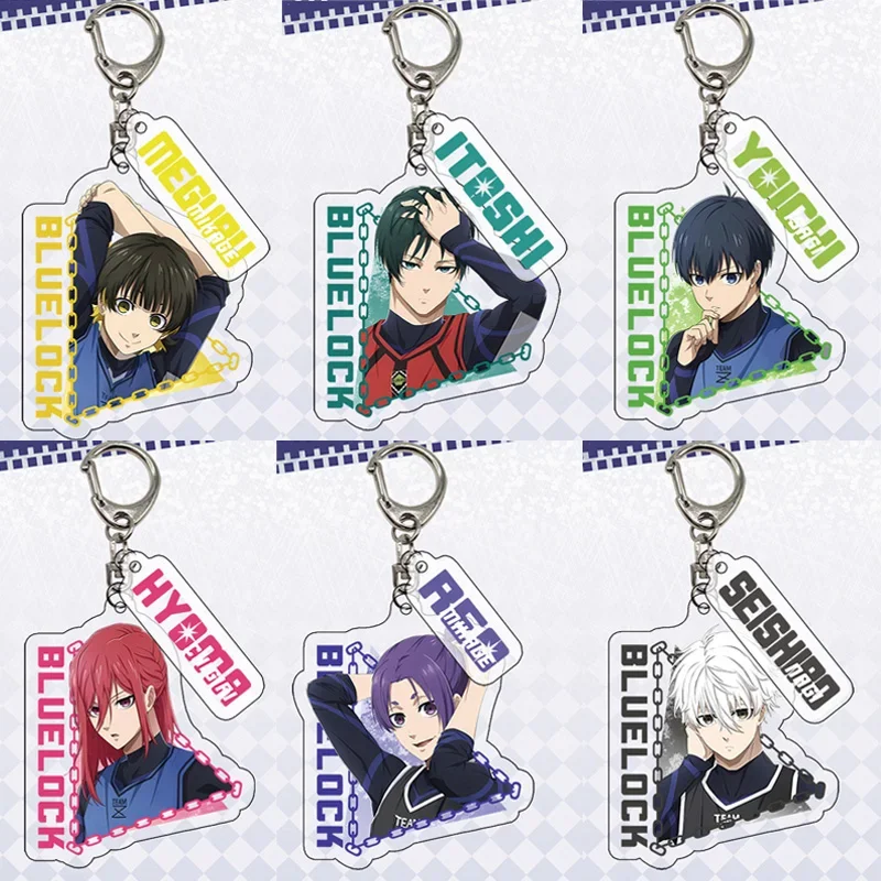 أنيمي الأزرق مفتاح سلسلة الاكريليك شخصية Isagi Yoichi Chigiri Bachira الرسوم المتحركة الأزرق السجن قلادة دمية كيرينغ تأثيري مجوهرات #1