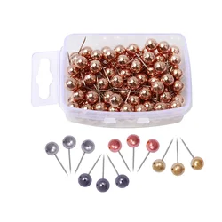 100PCS 6MM 4MM Map Tacks Push Pins Plastic Head with Steel Point Cork Board Safety Pin Colored Thumbtack Office School Supply