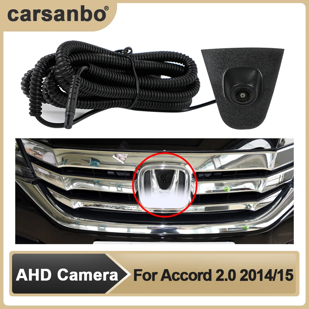 Car AHD Front View OEM Camera HD Night Vision Fisheye 150° Chrome Camera for 2014/2015 Accord 2.0 Parking Monitoring System