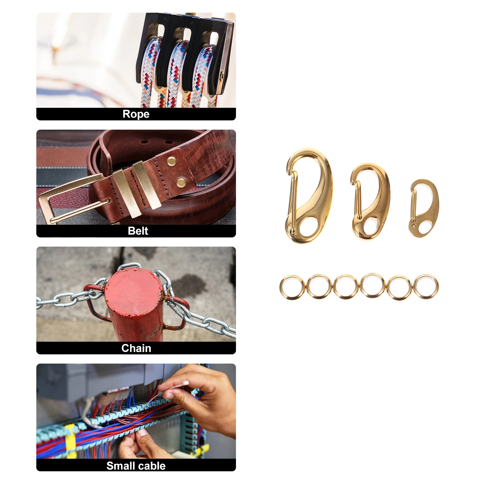 

3pcs Pet Tag Clips Dog Cat Collar Buckle Keychain Metal Carabiner Durable Stainless Steel Lightweight Quick Release for Harness