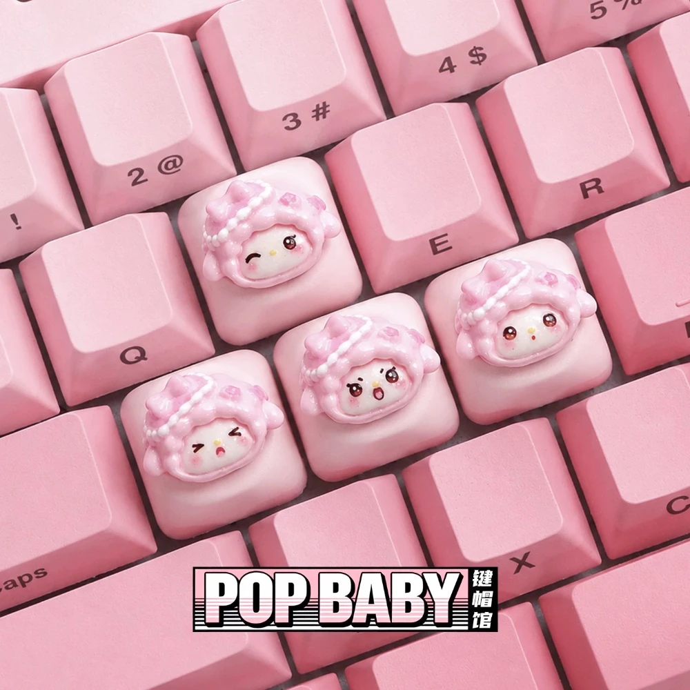 Cute Expression Theme 3D Keycaps Set PC Material XDA Profile for MX Stem Transmission Design for Mechanical Keyboard Arrow Keys 2