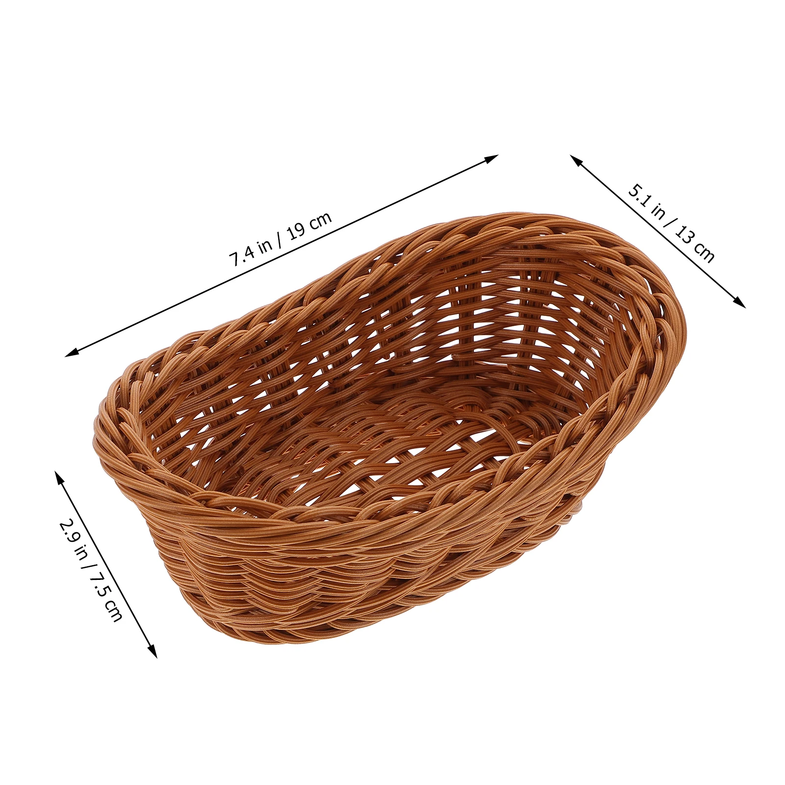 

2 Pcs Woven Basket Wicker for Weddings Rattan Baskets Gift Plastic Kitchen Counter Desk Pantry Storage Folding