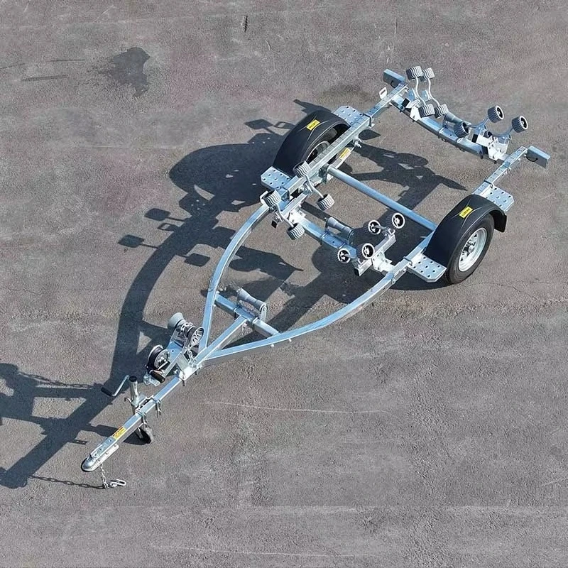 Remorque de bateau à rouleaux souple grise de 3,65 m pour un chargement facile |   Remorque marine de 12 pieds