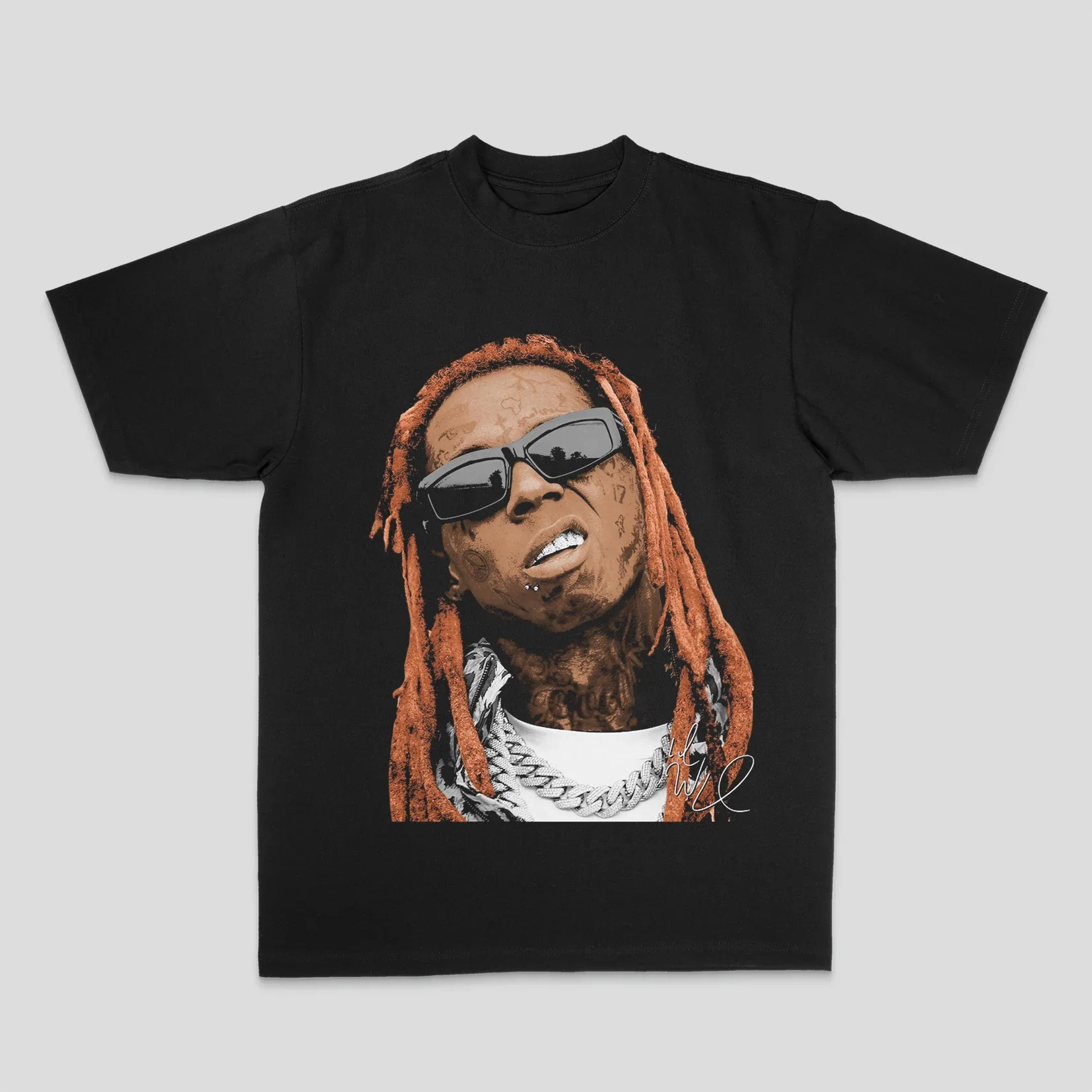 Hip-hop américain ample Style de rue Portrait pur coton impression directe numérique T-shirt à manches courtes tendance Streetwear unisexe