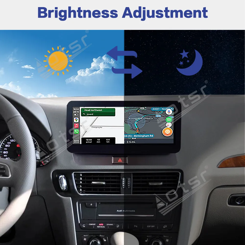 شاشة 10.25 بوصة نظام لينكس لأودي Q5 2009-2017 Carplay ستيريو الوسائط المتعددة راديو نظام ملاحة GPS اكسسوارات السيارات