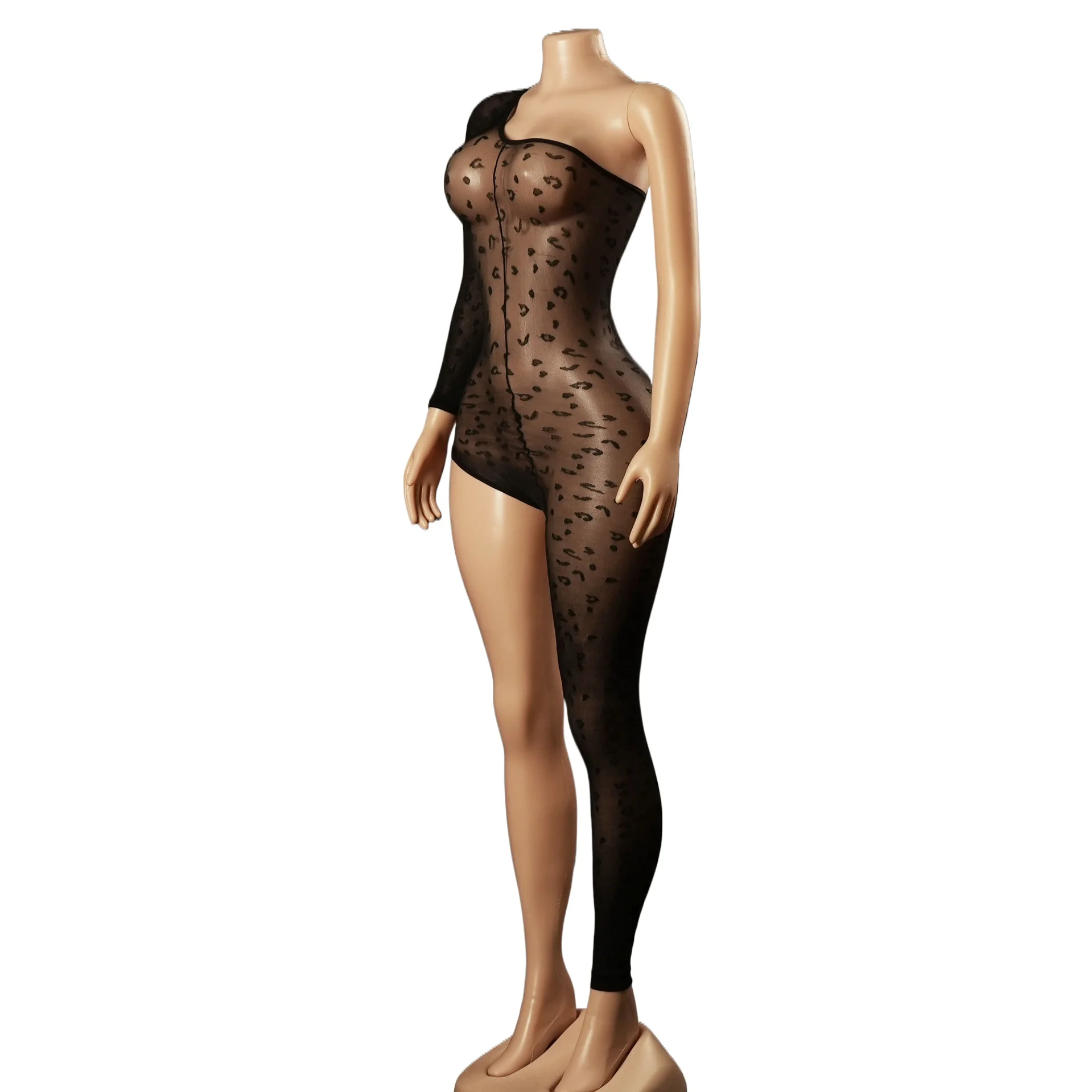 

2027 One Piece See Through Jumpsuit Womens Hollow Out Fishnet Sleeveless Bodysuit Mesh Leotard Lingerie Swimsuit