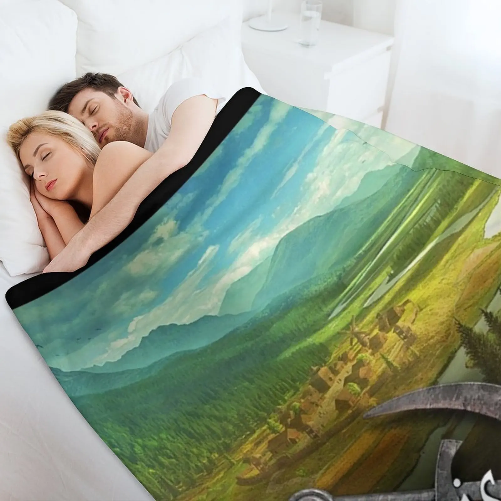 Life is Feudal Throw Blanket Luxury St Blankets للأرائك الدافئة لفصل الشتاء بطانيات فضفاضة