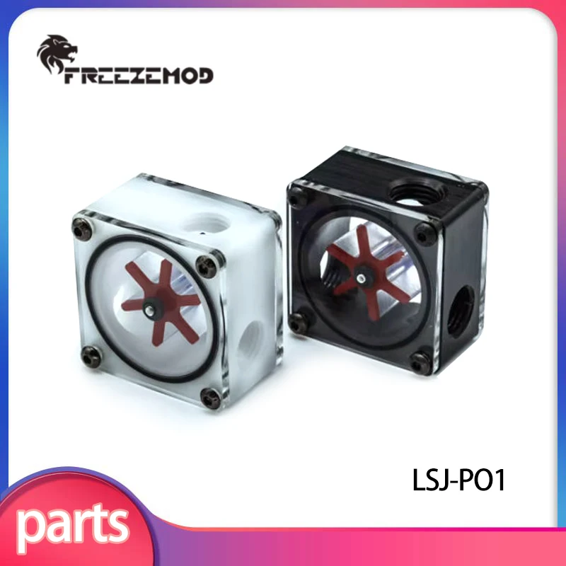 

FREEZEMOD POM Flow Meter Mini Flow Monitoring Block 41мм * 41мм * 26.5мм для ПК с водяным охлаждением, черный/белый LSJ-PO1