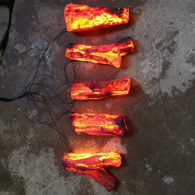 Charcoal fire ornaments Stage props Bonfire red ornaments Sculpture Torch Festival activities