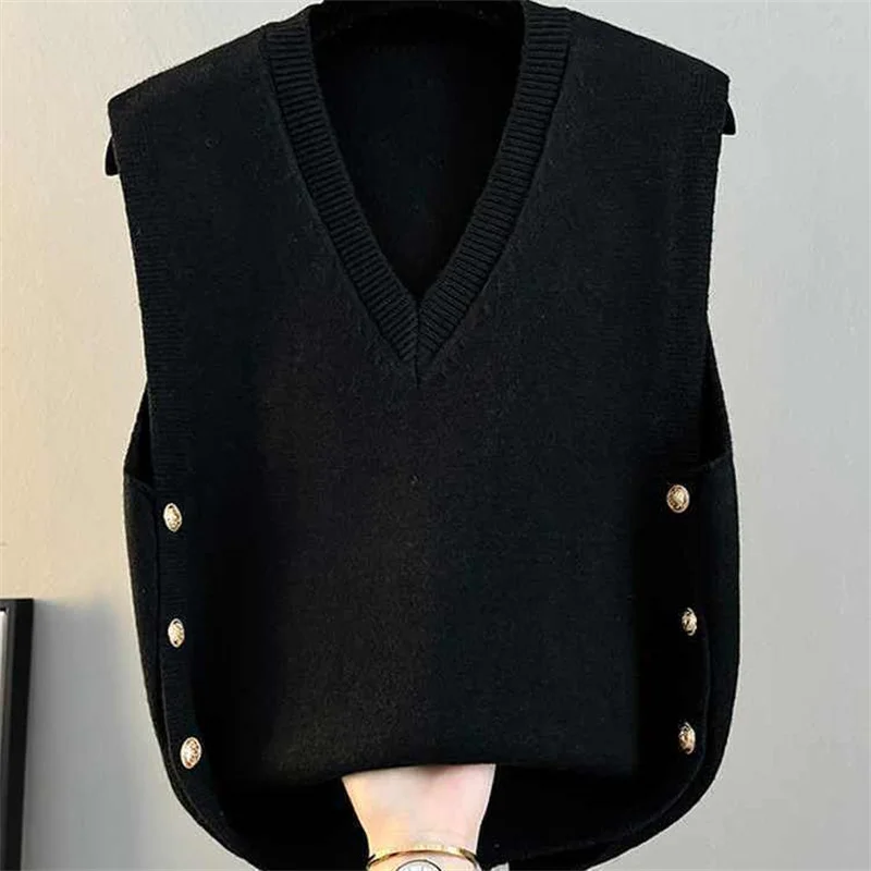 Female Pullover Sleeveless Coat 2027New Spring Autumn Sweater Vest Jacket Women's V-neck Plus Size Joker Knitwear Waistcoat Tops