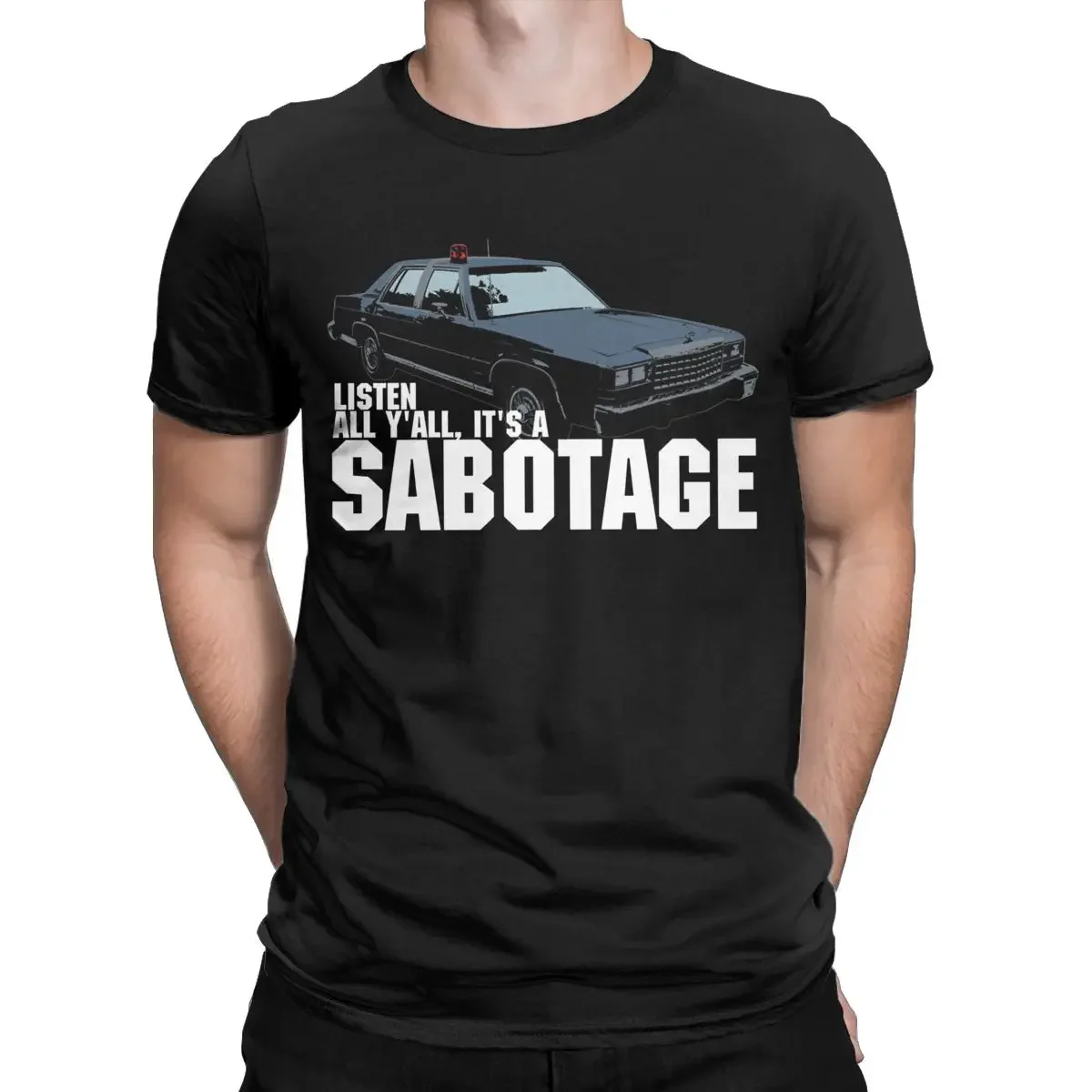 Men's Sabotage Car T Shirts Cotton Tops Leisure Short Sleeve Crewneck Tee Shirt Plus Size T-Shirt