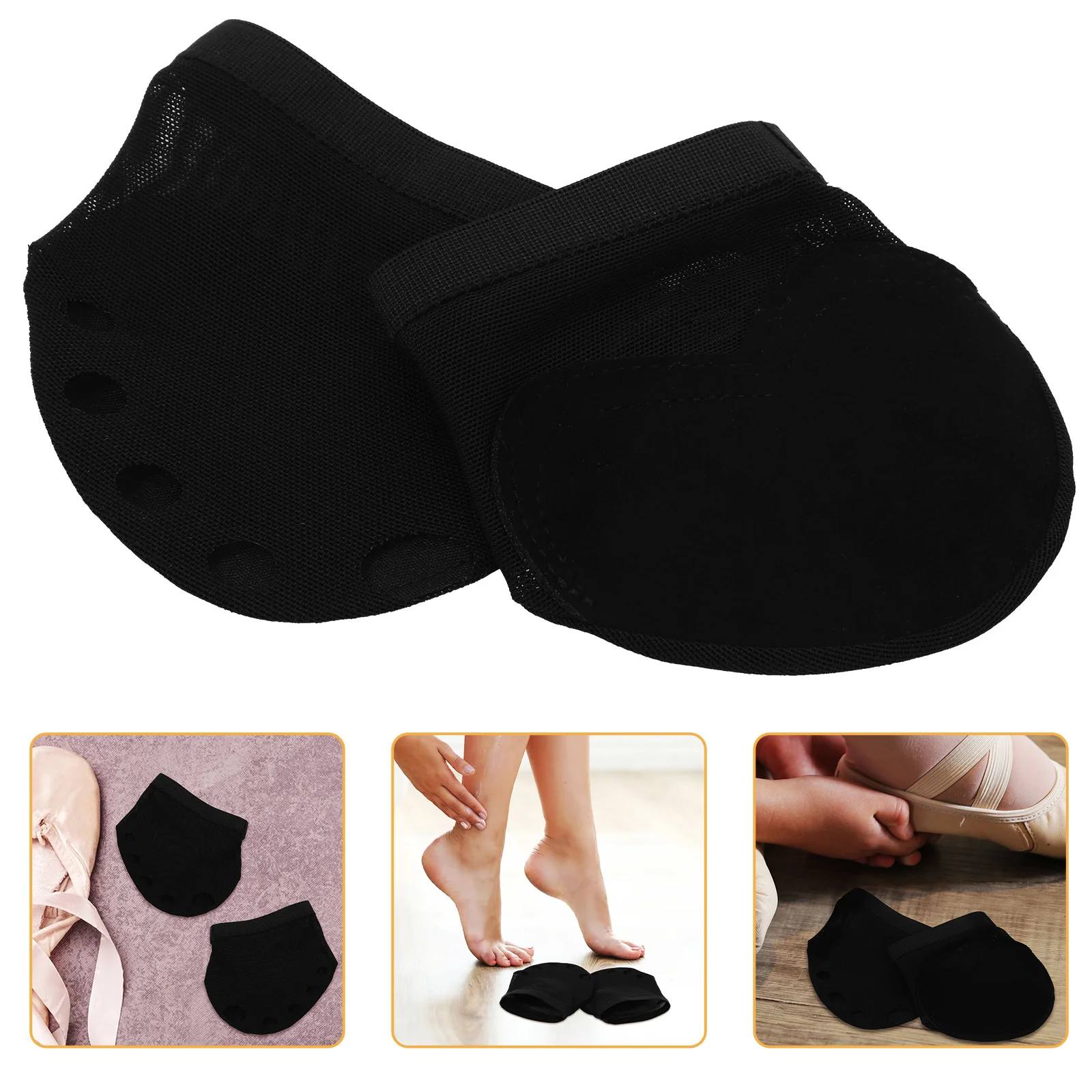 

1Pair Ballet Forefoot Pad 5-Hole Elastic Half Sole Cushion Protector Dance Foot Socks Toe Protector Forefoot Support for Latin