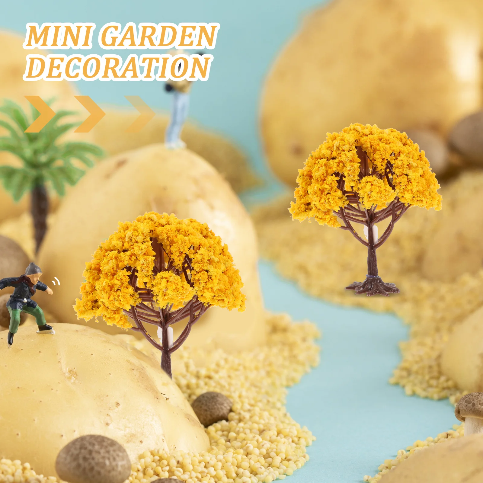 10Pcs Simulation Tree Ornament Miniature Artificial Trees for Sand Table Garden Landscape Decor DIY Scenery Layout Accessories