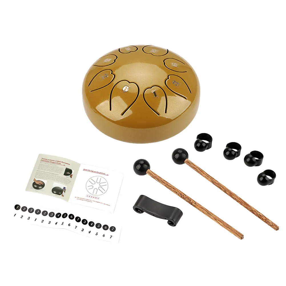 

Yellow Large Ethereal XB04 Metal Tongue Drum Instrument Percussion H Drum Kit for Leisure Yoga Music Performance Education