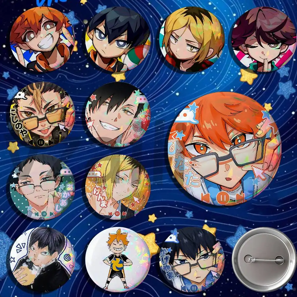 H-haikyuu-U Button Pin Single Pack Anime Merch for Ita Bags Badge Collectible Buttons TH