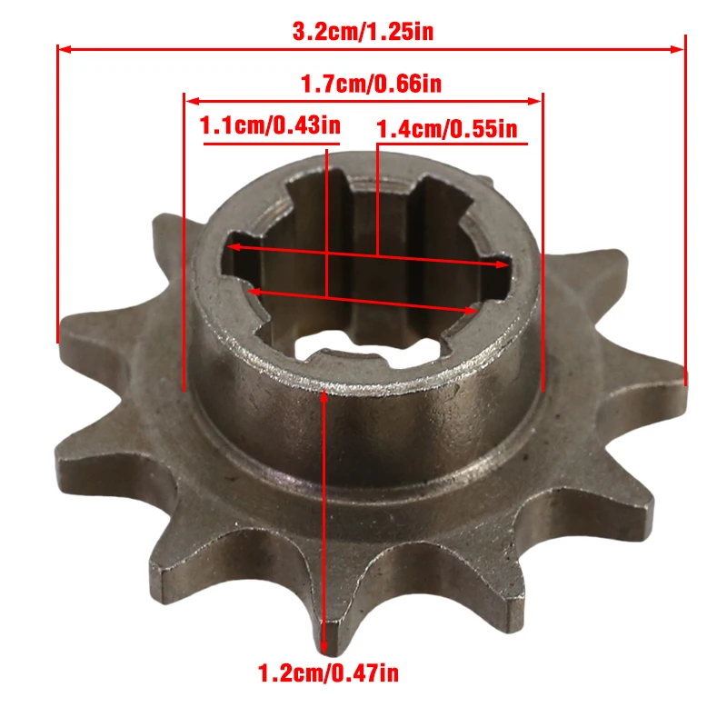 T8F Clutch Drum Gear Box Sprocket Axle fit 33cc 43cc 49cc Engine 11 14 17 20 tooth Gear Box for Scooter Mini bike view 2