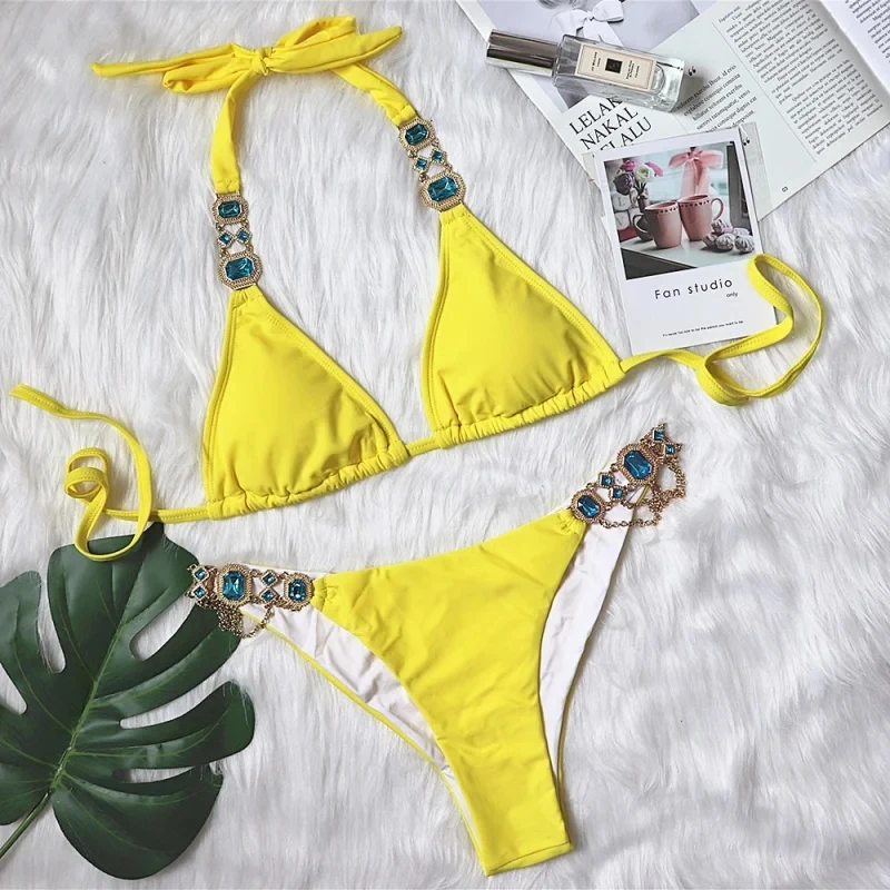 Crystal Chain Swimsuit Two-piece Swimsuit Sexy Bikini