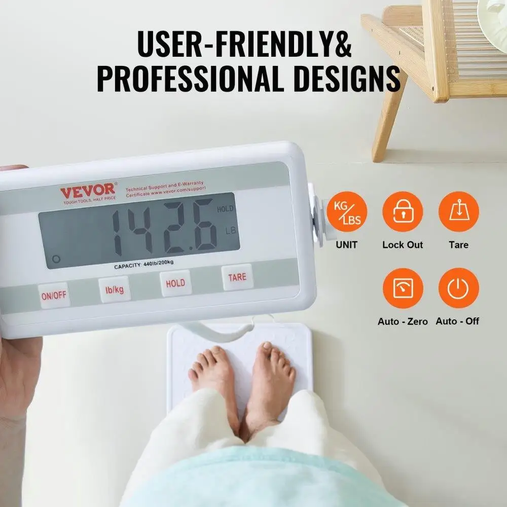 Balance médicale numérique Portable 440LBS, outil de mesure du poids de haute précision pour usage domestique et clinique