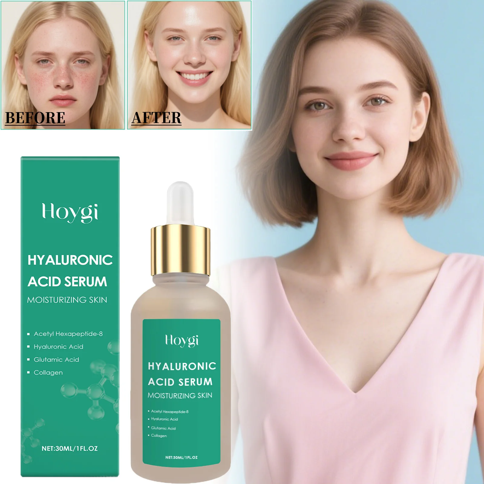 Hyaluronic Acid Facial Essence Deep Moisturizing Nourishing Skin Redness After Sunlight Soothing Facial Skin Essence Skin Care