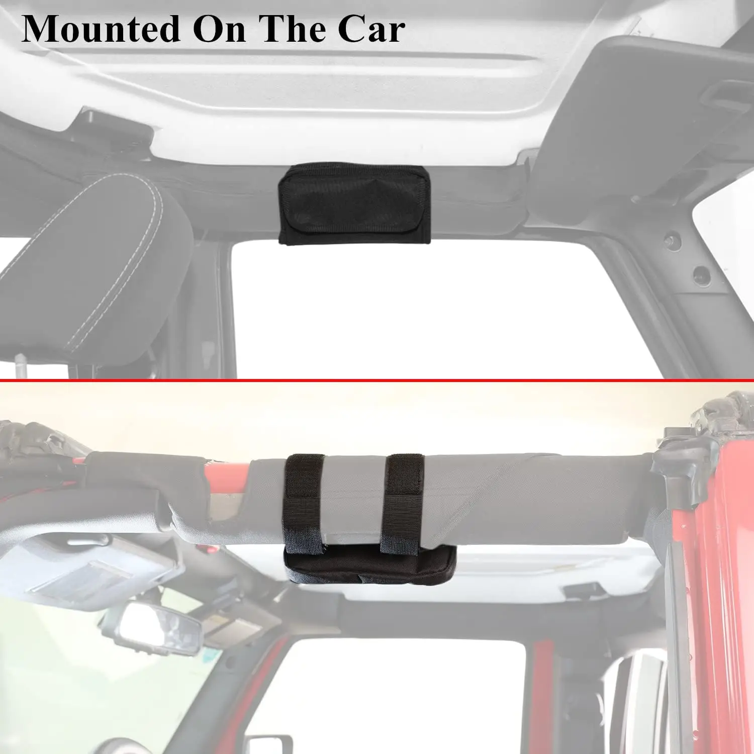 Car Roll Bar Sunglasses Holder Roll Bar Grab Handle Storage Bag for Jeep Wrangler JL JK TJ Gladiator JT Interior Accessories