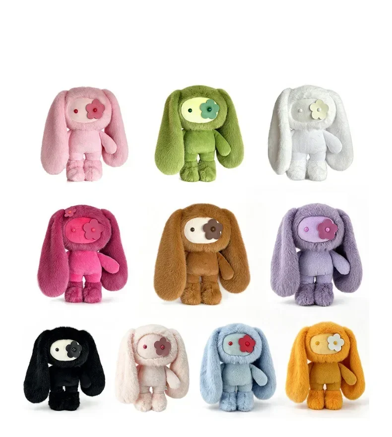 Niedlicher Juju-Kaninchen-Plüsch-Schlüsselanhänger, Blumenauge-Häschen, Stoffpuppe, Kawaii Langohren-Tierchen, Taschenanhänger, Autoschlüsselanhänger, Spielzeug, Geschenk für Mädchen – Detail 5