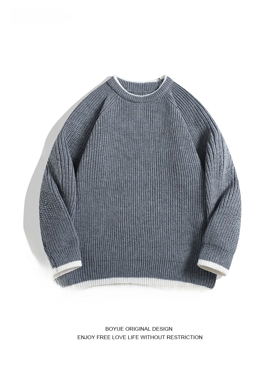 

Boyue теплый повседневный круглый вязаный свитер из двух предметов для подростков, внутренняя одежда для мальчиков и девочек, зимняя мода из полиэфирного волокна