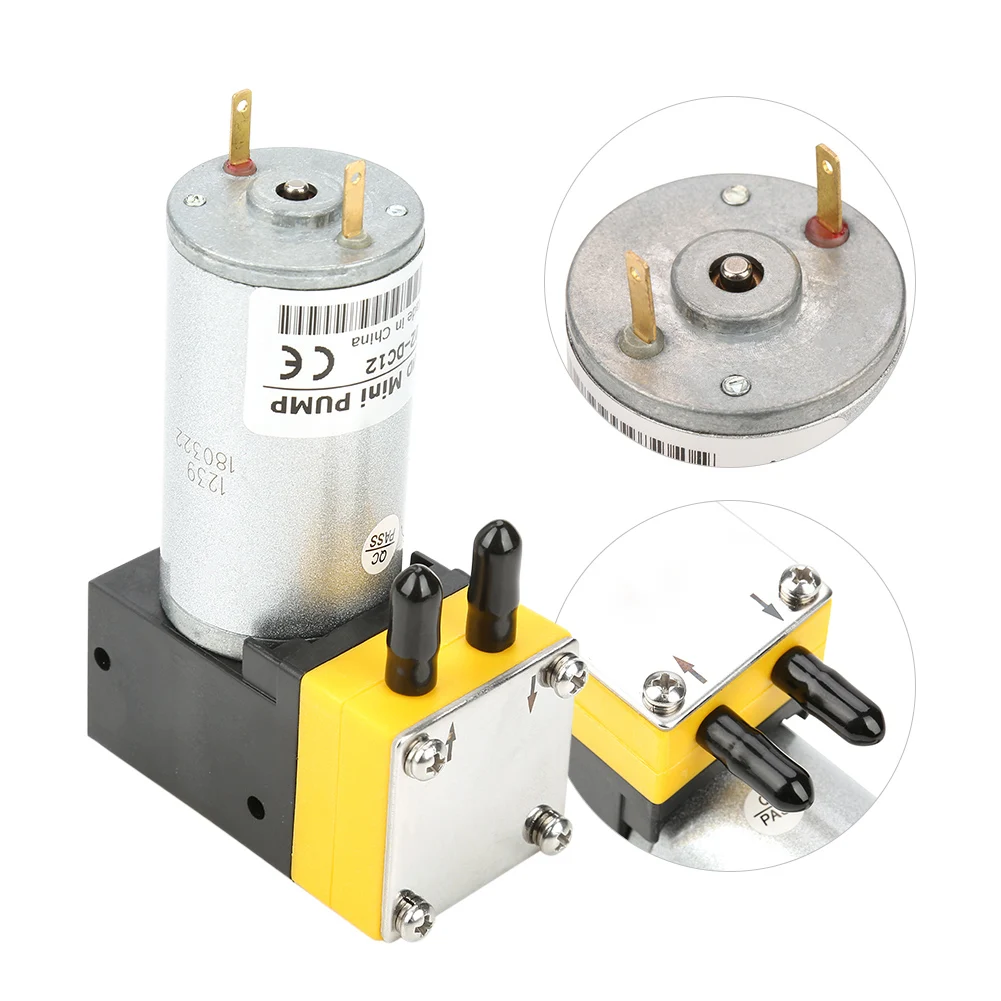 

Water Pump 12V, 12V 0.4-1L/min Electric DC Motor Micro Diaphragm Vacuum Self Priming Water Pump