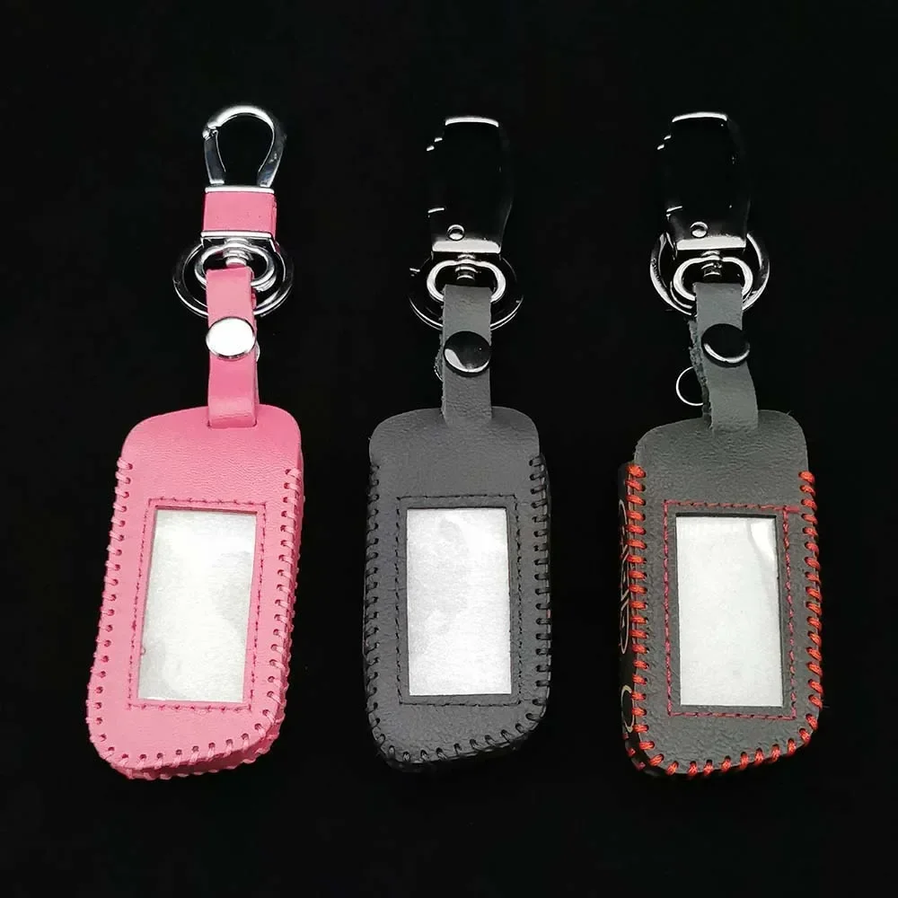 A93 New Fashion Style Leather Case For Starline A93 A63 Car Alarm 4 Buttons Remote Controller LCD Keychain Cover