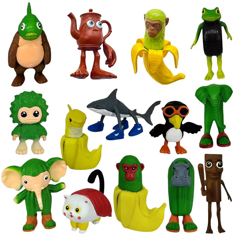 

2025New Brainrot Tung Sahur Figure Toy Tralalero Tralala Figures Bombardino Crocodilo Shimpanzini Bananini Model Decor Doll Gift
