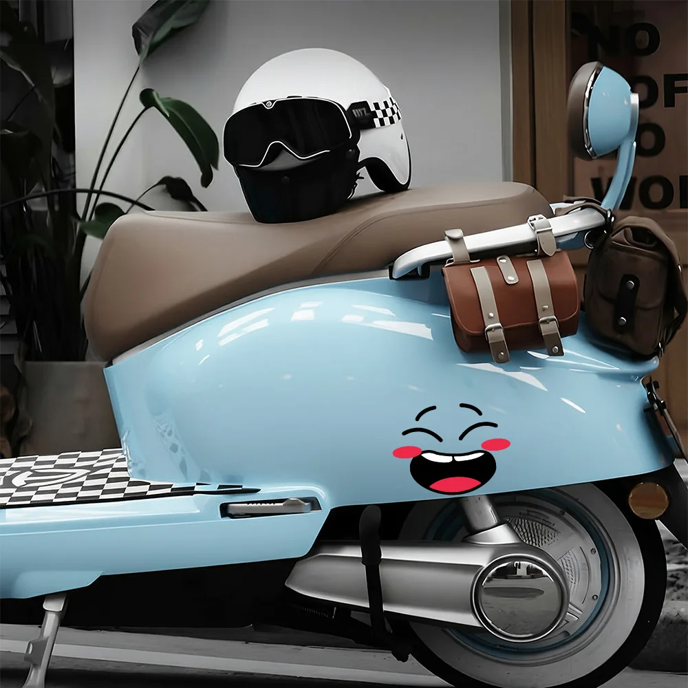 Motorcycle Auto Cartoon Cute Laugh Heartily Expression Vinyl Car Stickers Bicycle Decals Styling Decoration Exterior Accessories