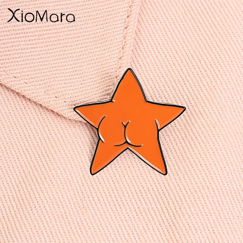 

Funny Pentagram Bubble Butt‌ Enamel Pin Cartoon Wacky Design Anime Animation Character Brooch Lapel Badge Jewelry Gift for Kids
