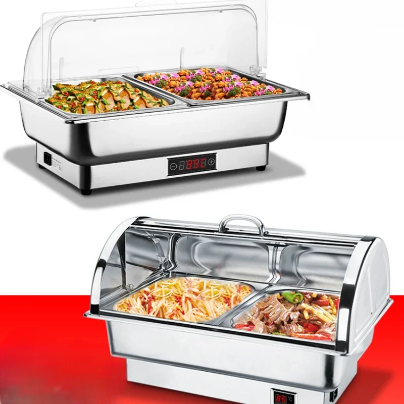 Stainless steel buffet stove, electric heating flip cover, Buffet stove, hotel breakfast insulation stove, insulation pot