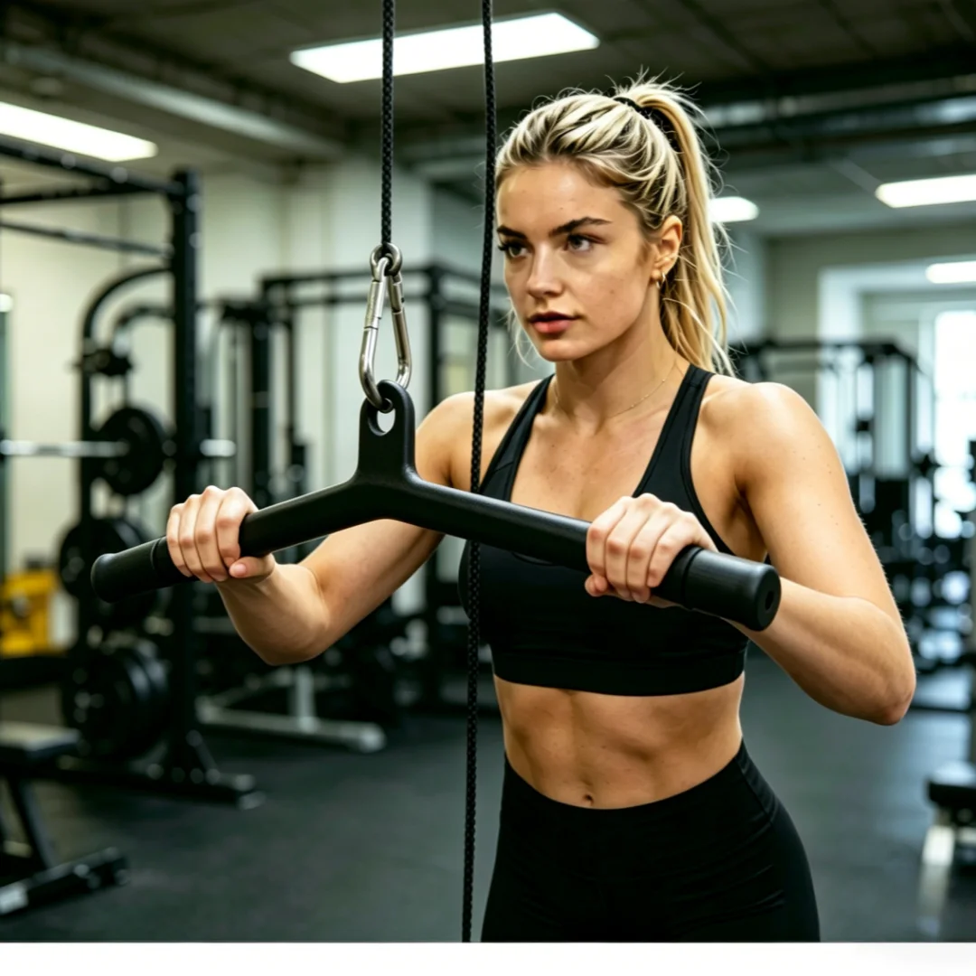 Gym Pully Cable Machine Attachments Biceps Triceps Blaster T-bar Handle Grip For Home Pull Down Rope Rowing Machine Accessories