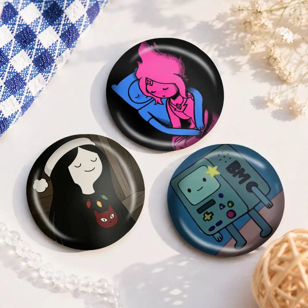 A-Adventure Time Tinplate Brooch Figure Icon Badge Handmade Brooches For Backpack Clothes Decoration view 3