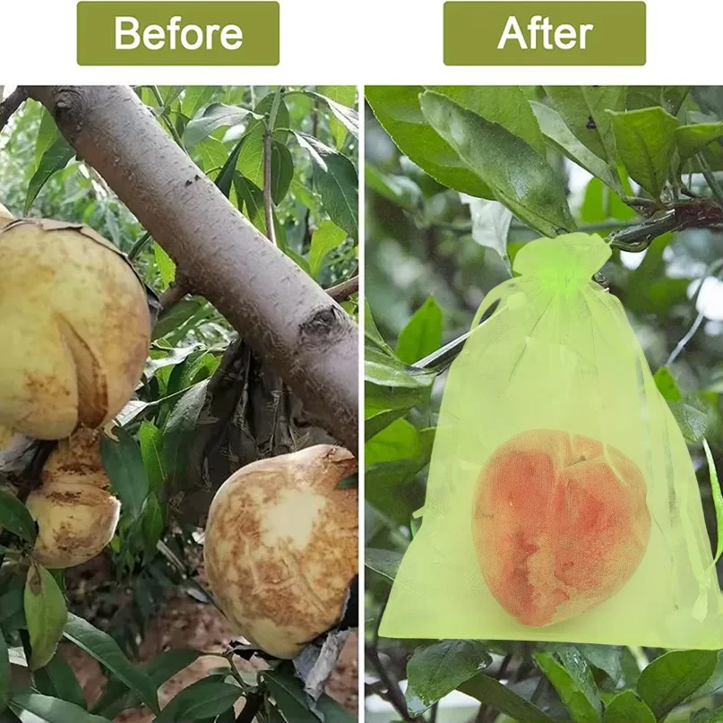 10-200Pcs Fruit Protection Netting Bags Plant Grow Bags Garden Anti-Bird Mesh Bag Vegetable Strawberry Grape Cover Garden Tools