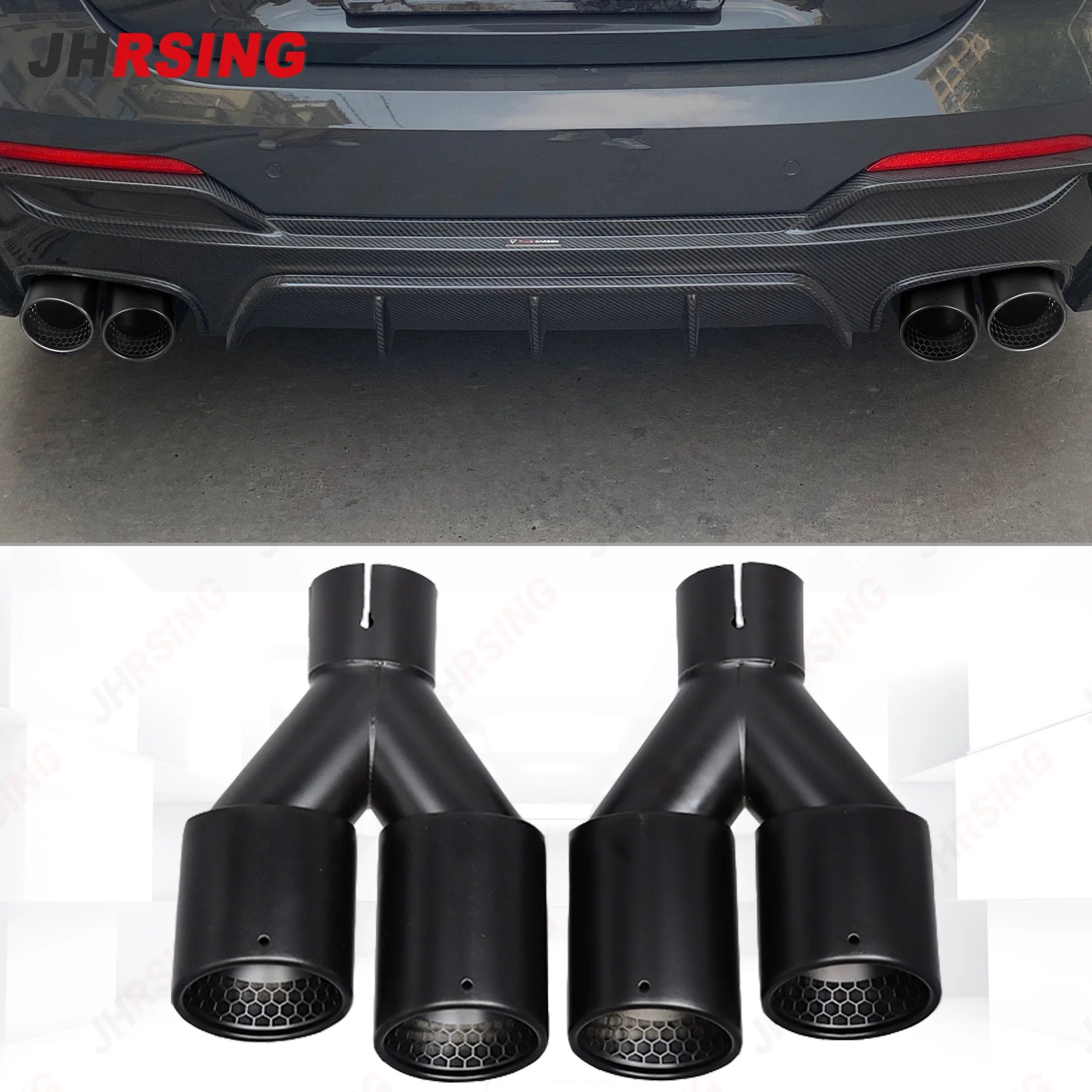 

1 шт., матовый черный наконечник выхлопной системы из нержавеющей стали, автомобильные аксессуары, наконечник глушителя с двойным выпуском, модификация для GTI MK7 Golf7, модификация сопла