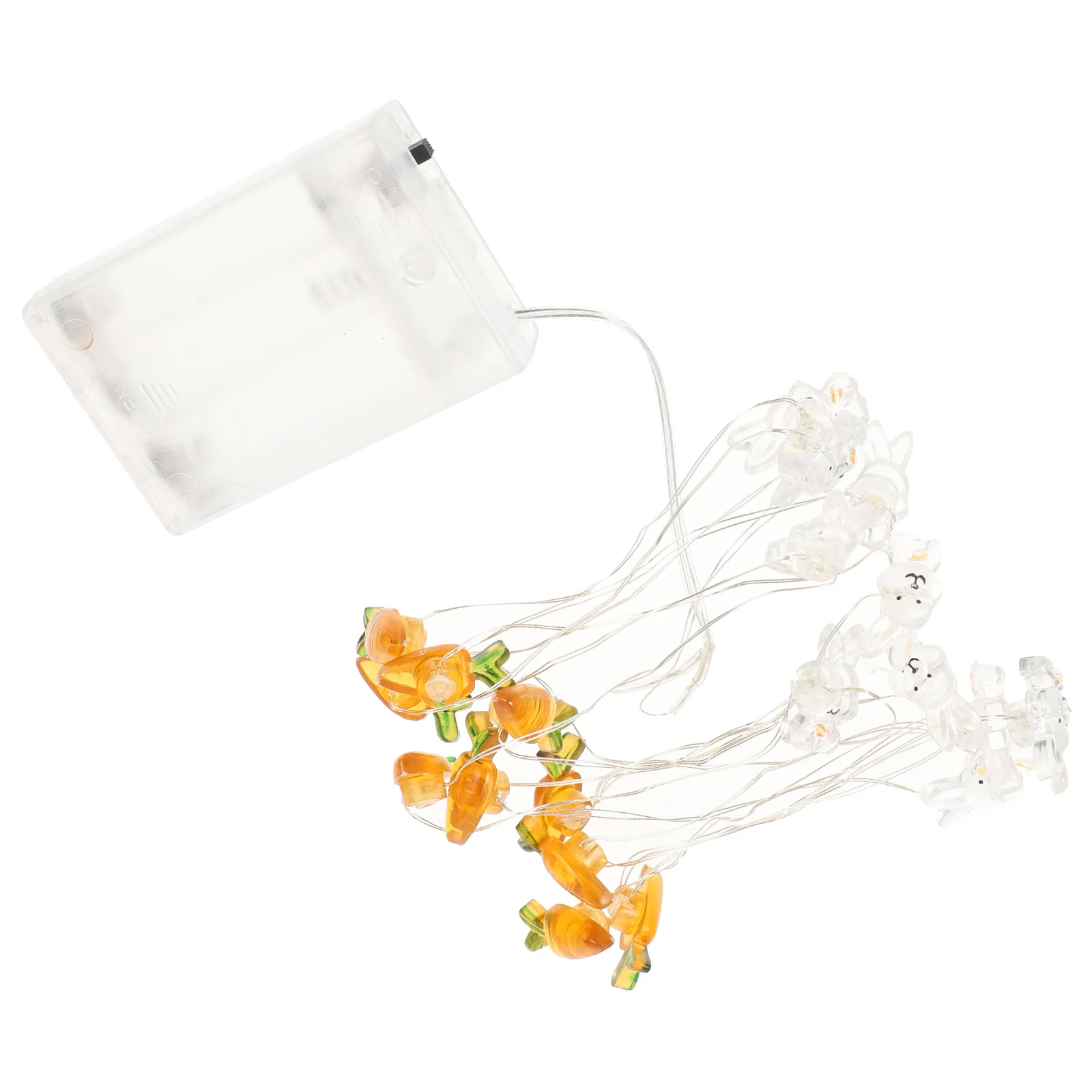 تعمل سلسلة أضواء عيد الفصح 50 LED 5M تصميم أرنب الجزرة داخلي في الهواء الطلق سلسلة أضواء عيد الفصح تعمل #3